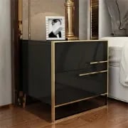 صورة طاولة غرفة نوم خشب طبيعي 2 درج - سيلينا