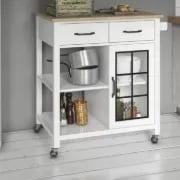 Plippi Wood Rolling Kitchen Cart