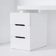 صورة مولار – مكتب خشب طبيعي مزود بتخزين متعدد الأدراج وخزانة متحركة