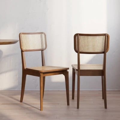 Picture of Lyna Handwoven Cane & Wood Chair – Classic Natural Elegance