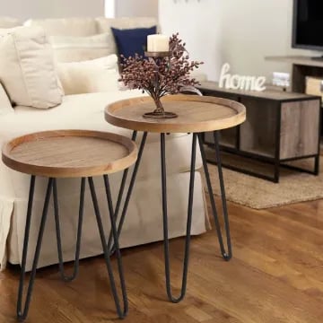 Picture of Harv Modern Natural wood Side table - Set of 2