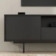 Noiré TV Stand with a Minimal Design – Natural Wood & Metal Legs