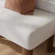 Liora Upholstered Bench with Curved Backrest – Natural Wood