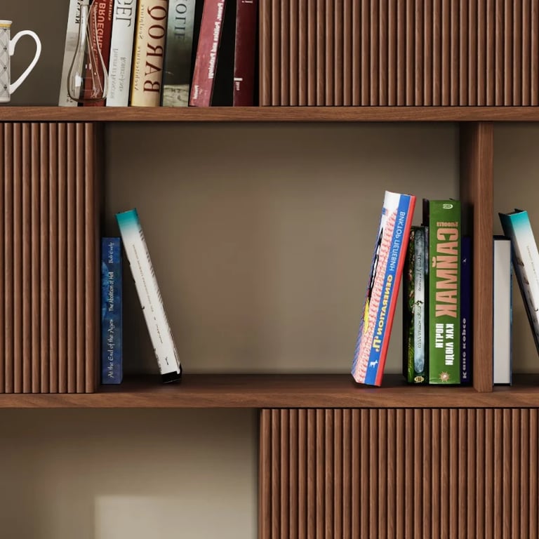 Ravine – Natural Wood Display Shelf with Modern Design