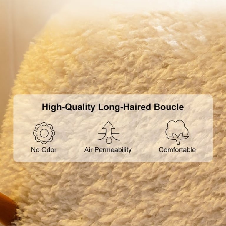 Picture of Hais Sherpa Rocking Armchair – Natural Wood Base with Soft Upholstery