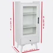 Picture of White Daquarius Freestanding Tower Accent Cabinet with Drawer