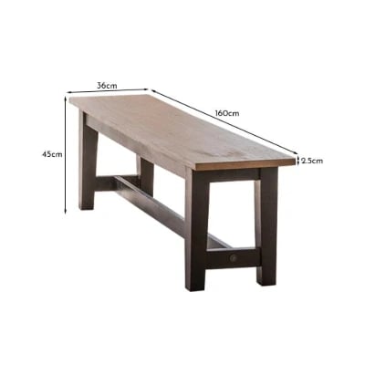 Picture of Bardin Natural Wood Two-Tone Bench