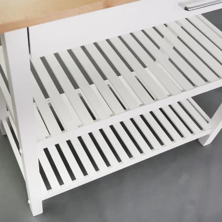 Moppi Solid Wood kitchen Island With Shelves