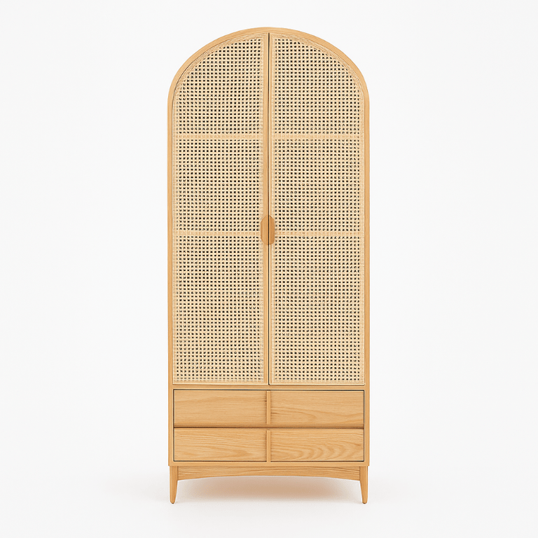 صورة دولاب جاباندي من الراتان - 2 باب وأربعه درج