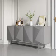 Picture of Venela Modern Sideboard Natural wood with Metal legs