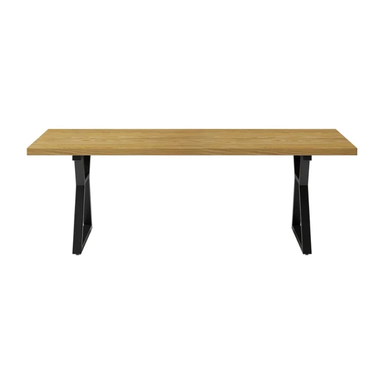 صورة سيبار طاولة طعام سطح خشبي مع أرجل معدنية