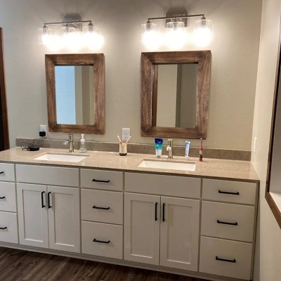 Revvvd Natural Wood Hanging Mirror For Bathroom