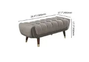 Auriel – Tufted Upholstered Bench with Natural Wood Legs