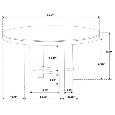 Selora Round Dining Set – Natural Wood with Gold Accents