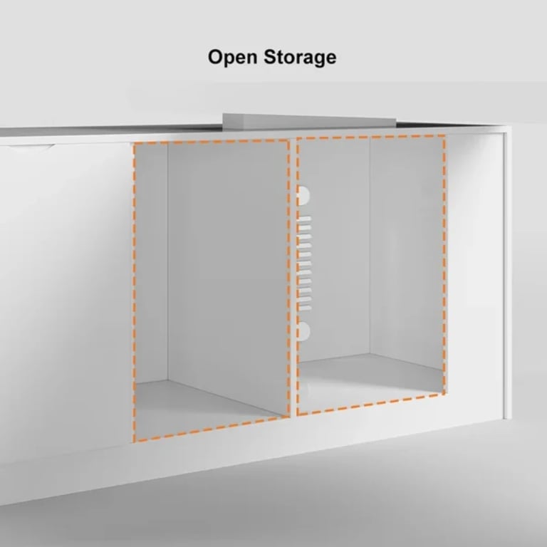 صورة جرانزي – مكتب تنفيذي على شكل ال مع وحدات تخزين – من الخشب الطبيعي