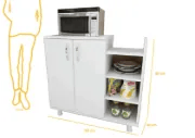 Picture of Nerlo Microwave Cabinet – Double Doors with Side Open Shelves