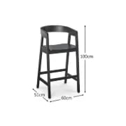 Picture of Elvo Modern Bar Chair – Natural Wood & Upholstered Seat