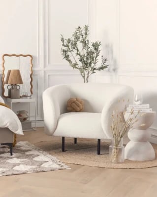 Viona – Modern Curved Armchair with Stainless Legs