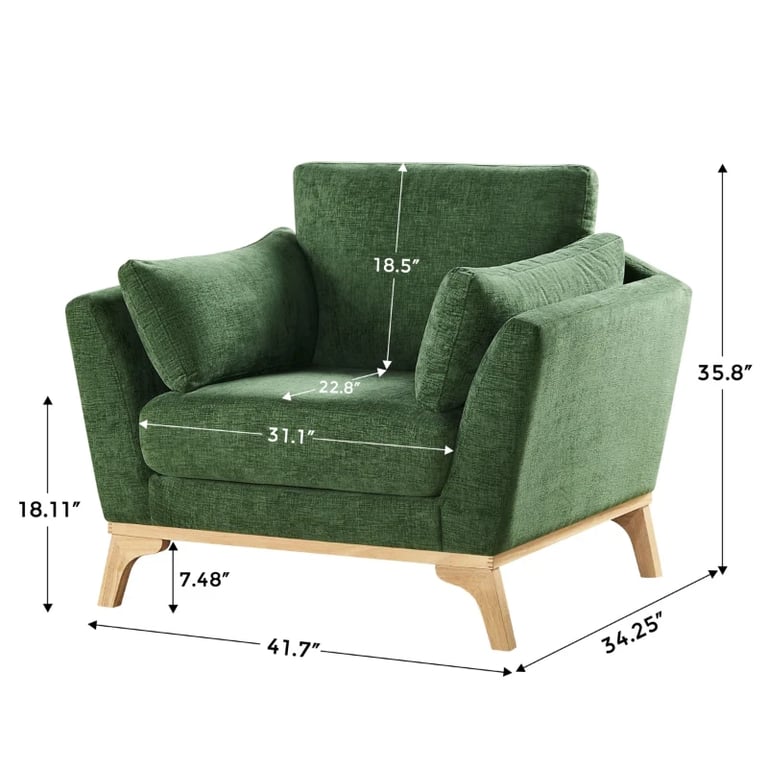 صورة .كلير كرسي بذراعين- من الخشب الطبيعي