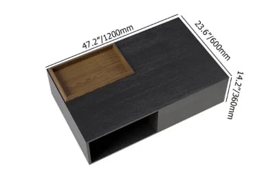 صورة سيلا طاولة قهوة عصرية وخشب طبيعي مع مساحة تخزين