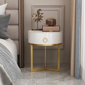 Picture of Krax Modern round Nightstand - One drawer