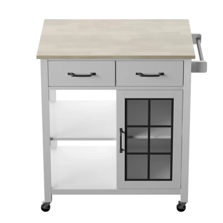 Plippi Wood Rolling Kitchen Cart