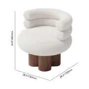 Picture of Polla Round Lounge Chair – Triple Backrest & Solid Wood Base