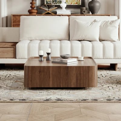 صورة طاولة القهوة المربعة لونادو – خشب طبيعي بلون بني أنيق