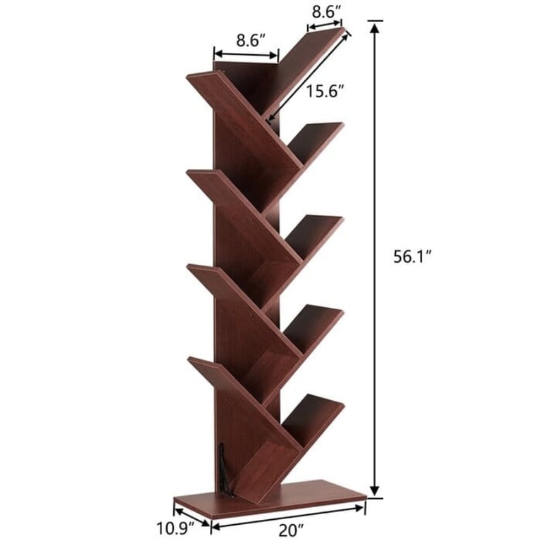Picture of Pibble 9 -Tier Standard Bookcase - Brown