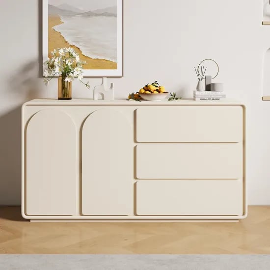 Picture of Archa Natural Wood  Sideboard – Sculpted Front with Soft Rounded Edges