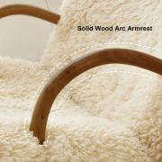 Picture of Hais Sherpa Rocking Armchair – Natural Wood Base with Soft Upholstery