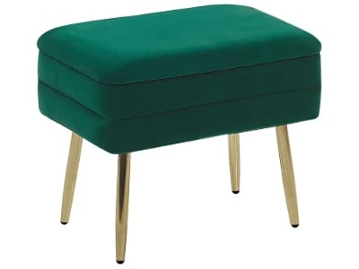Sovana Ottoman – Luxurious Modern Design with Natural Wood Frame and Golden Metal Legs