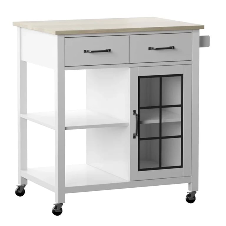 Plippi Wood Rolling Kitchen Cart