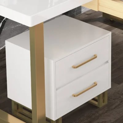 صورة كوليدن – مكتب من الخشب الطبيعي بإطار فولاذي مع أدراج اختيارية