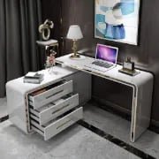 Picture of Laro – Modern Natural Wood Desk with File Cabinet & Drawers
