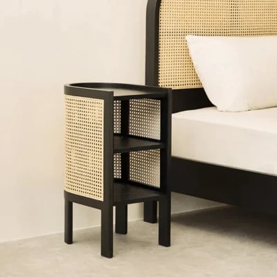 Picture of Klay Rattan Nightstand with natural wood