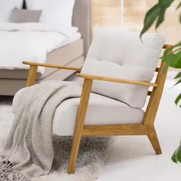 Picture of Casilo Natural Wood Armchair – Vintage Charm & Everyday Comfort