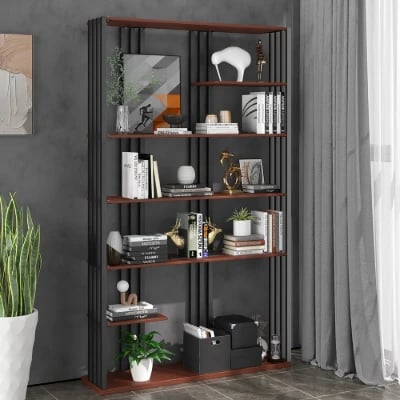 Picture of Paolo bookcase with shelves - natural wood
