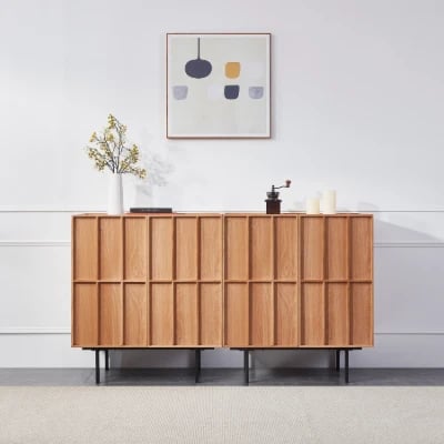 Picture of Keinna Sideboard Cabinet Natural Wood -  4 Shelves