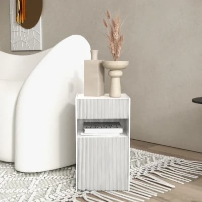 Picture of Glamor Natural wood Side table - Open storage