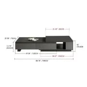 Cylora Coffee Table with Hidden Drawers – Natural Wood