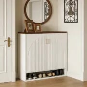 Arcelle – Modern Natural Wood Shoe Cabinet