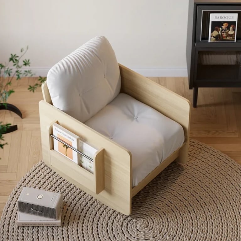 Picture of Vai Rocking Chair – Natural Wood with Side Storage