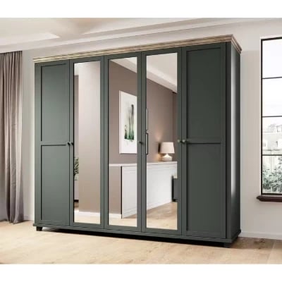 صورة دولاب إمانويلا خشب طبيعي مع مرآه