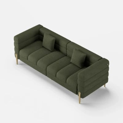 Verdi Sofa Set – Two Sofas in Modern Design made of Natural Wood with Gold Legs