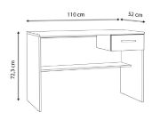Picture of slate Modern Desk with Drawer & Lower Shelf – Natural Wood