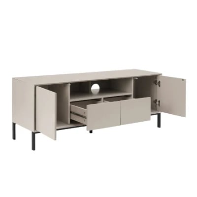 صورة مارڤا وحدة تلفزيون مودرن مع تصميم عملي - خشب طبيعي