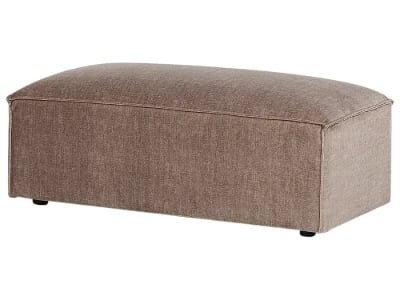 Maren Ottoman – Soft Upholstery with Natural Wood Frame