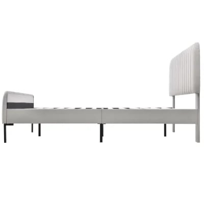 Vestra Channel Tufted Upholstered Bed-Natural Wood