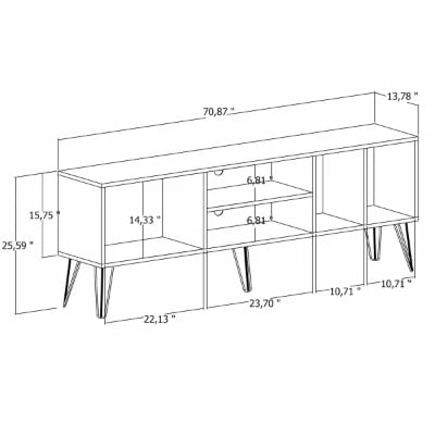 صورة تيفو وحدة تلفزيون مودرن – خشب طبيعى مع ارجل معدن